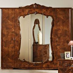 Шкаф 5-и дверный с зеркалами (20.145) Тициана (орех) в Миассе - miass.mebel24.online | фото 1