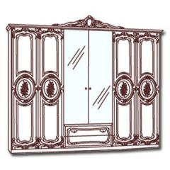 Шкаф 6-и дверный с зеркалами (01.146) Роза (могано) в Миассе - miass.mebel24.online | фото 4