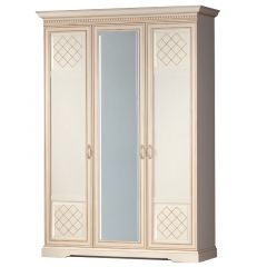 Шкаф для одежды 3-дверный №800 Парма кремовый белый в Миассе - miass.mebel24.online | фото 1