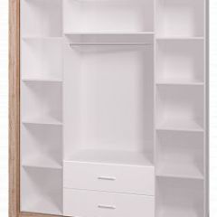 Шкаф для одежды с ящиками 4-х створчатый с зеркалом Люмен 16 в Миассе - miass.mebel24.online | фото 2