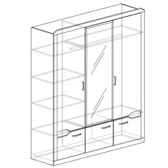 Шкаф для платья и белья 3-дверный № 310 Ронда в Миассе - miass.mebel24.online | фото 2
