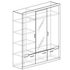 Шкаф для платья и белья 3-дверный № 310 Ронда в Миассе - miass.mebel24.online | фото 2