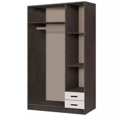 Шкаф распашной Эконом (Венге/Дуб Белфорд) в Миассе - miass.mebel24.online | фото 2