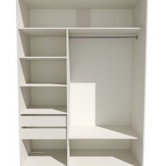 Шкаф-купе 1600 серии SOFT D6+D4+B2+PL2 (2 ящика+1штанга+1 полка) профиль «Капучино» в Миассе - miass.mebel24.online | фото 3