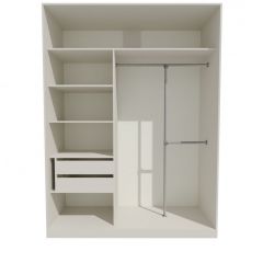 Шкаф-купе 1700 серии NEW CLASSIC K4+K4+B2+PL4 (2 ящика+F обр. штанга) профиль «Капучино» в Миассе - miass.mebel24.online | фото 2