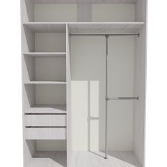 Шкаф-купе 1700 серии SILVER S3+S4+B2+PL4 (2 ящика+F обр.штанга) профиль «Серебро» в Миассе - miass.mebel24.online | фото 2