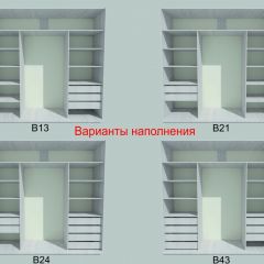 Шкаф-купе 1950 серии SILVER S3+S1+S3Z B22+PL2 (по 2 ящика лев/прав+1штанга+1 полка) профиль «Серебро» в Миассе - miass.mebel24.online | фото 5