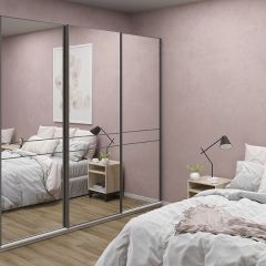 Шкаф-купе 2400 серии SOFT D4+D4+D4+B22+PL1 (по 2 ящика лев/прав+1штанга) профиль «Графит» в Миассе - miass.mebel24.online | фото