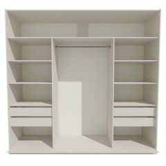 Шкаф-купе 2400 серии SOFT D4+D4+D4+B22+PL1 (по 2 ящика лев/прав+1штанга) профиль «Графит» в Миассе - miass.mebel24.online | фото 2
