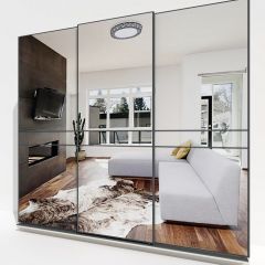 Шкаф-купе 2400 серии SOFT D4+D4+D4+B22+PL1 (по 2 ящика лев/прав+1штанга) профиль «Графит» в Миассе - miass.mebel24.online | фото 4