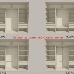 Шкаф-купе 2400 серии SOFT D5+D5+D5+B22+PL4 (по 2 ящика лев/прав+2штанги) профиль «Графит» в Миассе - miass.mebel24.online | фото 4