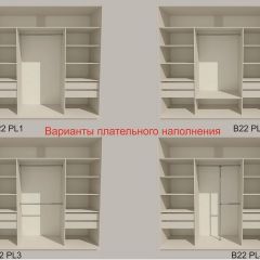 Шкаф-купе 2400 серии SOFT D7+D3+D3+B22+PL4 (по 2 ящика лев/прав+2штанги) профиль «Капучино» в Миассе - miass.mebel24.online | фото 6