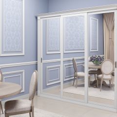 Шкаф-купе 2450 серии NEW CLASSIC K1+K1+K1+B22+PL4 (по 2 ящика лев/прав+F обр.штанга) профиль «Капучино» в Миассе - miass.mebel24.online | фото