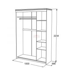 Шкаф-купе 3-х дверный Ольга-13 (1500) в Миассе - miass.mebel24.online | фото 2