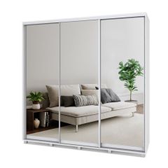 МАРТИН Шкаф-купе с зеркалами Анкор светлый (2200*450) М423 в Миассе - miass.mebel24.online | фото