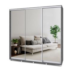 МАРТИН Шкаф-купе с зеркалами Камень темный (2200*450) М423 в Миассе - miass.mebel24.online | фото