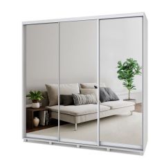 МАРТИН Шкаф-купе с зеркалами Шимо светлый (2200*450) М423 в Миассе - miass.mebel24.online | фото