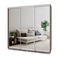 МАРТИН Шкаф-купе с зеркалами Шимо темный (2200*450) М423 в Миассе - miass.mebel24.online | фото