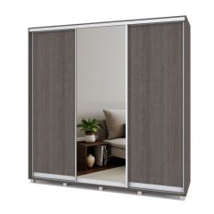 МАРТИН Шкаф-купе с зеркалом Анкор темный (2200*450) М422 в Миассе - miass.mebel24.online | фото