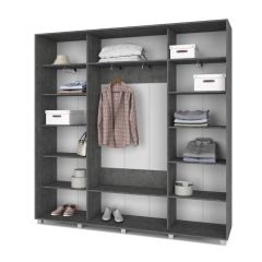 МАРТИН Шкаф-купе с зеркалом Камень темный (2200*450) М422 в Миассе - miass.mebel24.online | фото 2