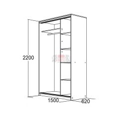 МИРАЖ 15.1 (620) Шкаф для платья и белья в Миассе - miass.mebel24.online | фото 2