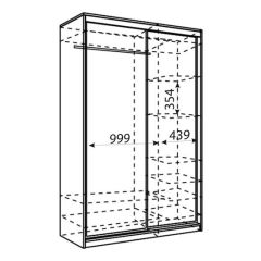 Шкаф-купе Рене 1500 вариант 3 (ЛДСП/Зеркало) в Миассе - miass.mebel24.online | фото 2