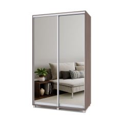 РОЛАНД Шкаф-купе с зеркалами Шимо темный (450*1300) Р433 в Миассе - miass.mebel24.online | фото