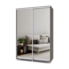 РОЛАНД Шкаф-купе с зеркалами Анкор темный (450*1500) Р453 в Миассе - miass.mebel24.online | фото 2