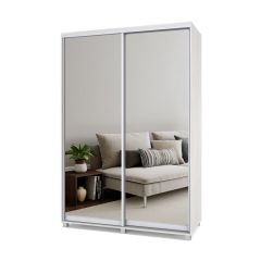 РОЛАНД Шкаф-купе с зеркалами Шимо светлый (450*1500) Р453 в Миассе - miass.mebel24.online | фото