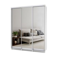 РОЛАНД Шкаф-купе с зеркалами Шимо светлый (450*1800) Р483 в Миассе - miass.mebel24.online | фото