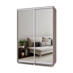 РОЛАНД Шкаф-купе с зеркалами Шимо темный (450*1500) Р453 в Миассе - miass.mebel24.online | фото