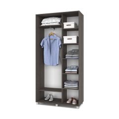 РОЛАНД Шкаф-купе с зеркалом Анкор темный (450*1100) Р412 в Миассе - miass.mebel24.online | фото 2