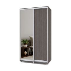 РОЛАНД Шкаф-купе с зеркалом Анкор темный (450*1200) Р422 в Миассе - miass.mebel24.online | фото