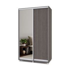 РОЛАНД Шкаф-купе с зеркалом Анкор темный (450*1300) Р432 в Миассе - miass.mebel24.online | фото