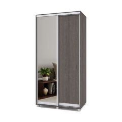 РОЛАНД Шкаф-купе с зеркалом Анкор темный (600*1100) Р612 в Миассе - miass.mebel24.online | фото