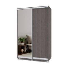РОЛАНД Шкаф-купе с зеркалом Анкор темный (600*1400) Р642 в Миассе - miass.mebel24.online | фото