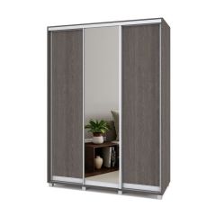 РОЛАНД Шкаф-купе с зеркалом Анкор темный (600*1600) Р662 в Миассе - miass.mebel24.online | фото