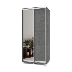 РОЛАНД Шкаф-купе с зеркалом Камень темный (450*1000) Р402 в Миассе - miass.mebel24.online | фото 2