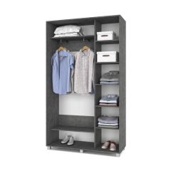 РОЛАНД Шкаф-купе с зеркалом Камень темный (450*1300) Р432 в Миассе - miass.mebel24.online | фото 3