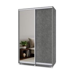 РОЛАНД Шкаф-купе с зеркалом Камень темный (450*1400) Р442 в Миассе - miass.mebel24.online | фото 2