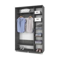 РОЛАНД Шкаф-купе с зеркалом Камень темный (450*1400) Р442 в Миассе - miass.mebel24.online | фото 3
