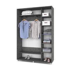 РОЛАНД Шкаф-купе с зеркалом Камень темный (450*1500) Р452 в Миассе - miass.mebel24.online | фото 3