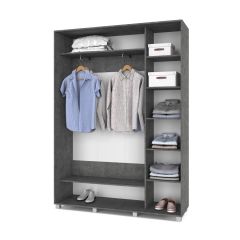 РОЛАНД Шкаф-купе с зеркалом Камень темный (450*1600) Р462 в Миассе - miass.mebel24.online | фото 3
