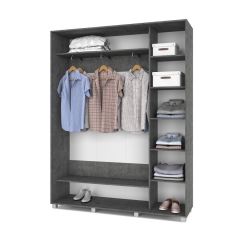 РОЛАНД Шкаф-купе с зеркалом Камень темный (450*1700) Р472 в Миассе - miass.mebel24.online | фото 2