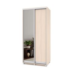 РОЛАНД Шкаф-купе с зеркалом Млечный дуб (450*1000) Р402 в Миассе - miass.mebel24.online | фото 2