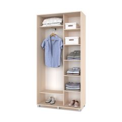 РОЛАНД Шкаф-купе с зеркалом Млечный дуб (450*1100) Р412 в Миассе - miass.mebel24.online | фото 3