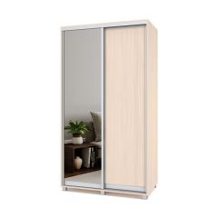 РОЛАНД Шкаф-купе с зеркалом Млечный дуб (450*1200) Р422 в Миассе - miass.mebel24.online | фото