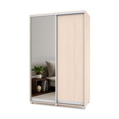 РОЛАНД Шкаф-купе с зеркалом Млечный дуб (450*1400) Р442 в Миассе - miass.mebel24.online | фото 2