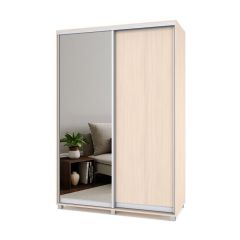 РОЛАНД Шкаф-купе с зеркалом Млечный дуб (450*1500) Р452 в Миассе - miass.mebel24.online | фото 2