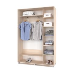РОЛАНД Шкаф-купе с зеркалом Млечный дуб (450*1500) Р452 в Миассе - miass.mebel24.online | фото 3